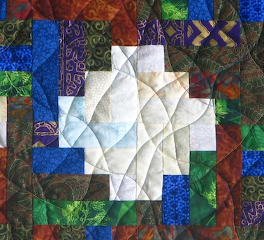 Detail from Treehouse Steps quilt by Sonja Hakala